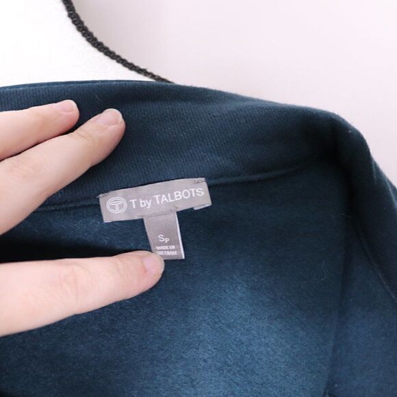 Talbots Sweater Vest Teal Zip Up Small Petite - Picture 7 of 8